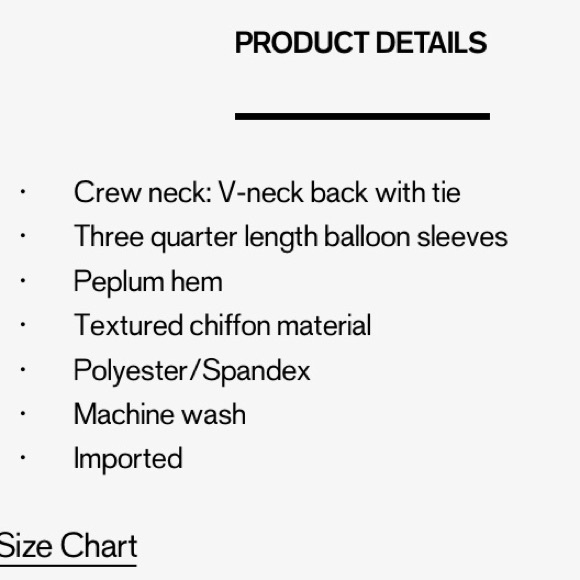 Express Textured chiffon Baloon sleeve Peplum Top - Picture 3 of 3